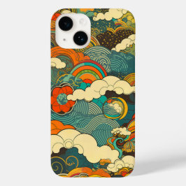日本の伝統的なヴィンテージデザインを使用したアート作品　雲 Case-Mate iPhone 14ケース