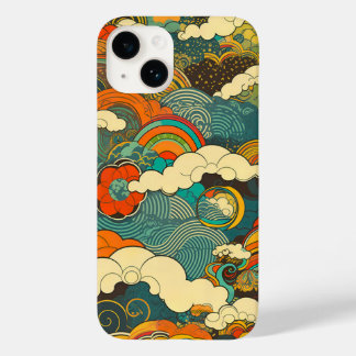 日本の伝統的なヴィンテージデザインを使用したアート作品　雲 Case-Mate iPhone 14ケース