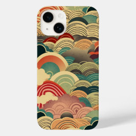 日本の伝統的なヴィンテージデザインを使用したアート作品　雲 Case-Mate iPhone 14ケース