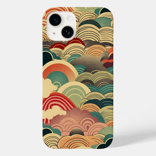 日本の伝統的なヴィンテージデザインを使用したアート作品 雲 Case-Mate iPhoneケース (裏面)