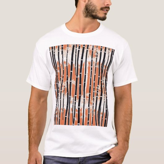 日本の伝統的な柄のデザインテキスタイルアート Tシャツ (正面)