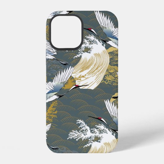 日本の伝統的な模様の背景 iPhoneケース (裏面)