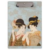 日本の伝統的な着物を着た美しい芸者たち クリップボード (正面)