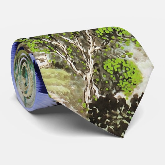 日本の伝統的な風景画の色使い ネクタイ (ロール)