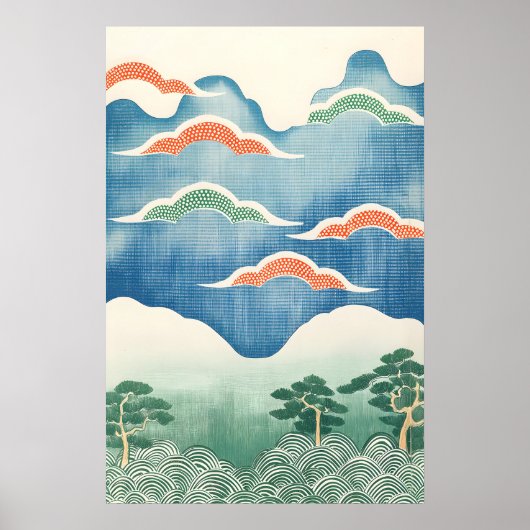日本の伝統的な風景芸術プリント 浮世絵 ポスター (正面)