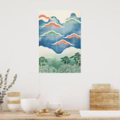 日本の伝統的な風景芸術プリント 浮世絵 ポスター (キッチン)