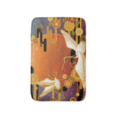 日本の伝統的な鶴と菊の花柄 バスマット (正面縦)