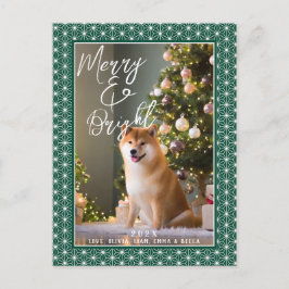 日本の伝統的な麻の葉模様のグリーティングカード シーズンポストカード