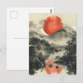 日本の伝統的山富士 ポストカード (正面/裏面)