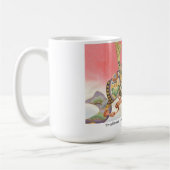 日本の伝統的着物生地、かっこいい兜(KABUTO)のマグカップ コーヒーマグカップ (左)