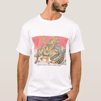 日本の伝統的着物生地、かっこいい兜（KABUTO)のTシャツ Tシャツ