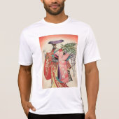 日本の伝統着物生地 美しい藤娘Tシャツ Tシャツ (正面)