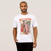 日本の伝統着物生地 美しい藤娘Tシャツ Tシャツ (正面フル)