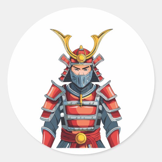 日本の侍 ラウンドシール (正面)