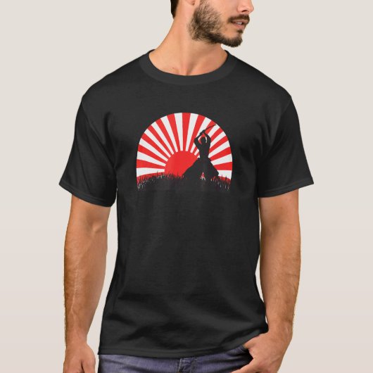 日本の侍+忍者+剣士 Tシャツ (正面)