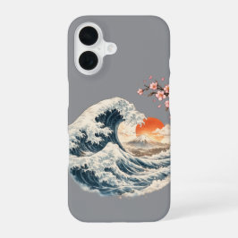 日本の偉大な波と桜のiPhoneケース iPhone 16ケース