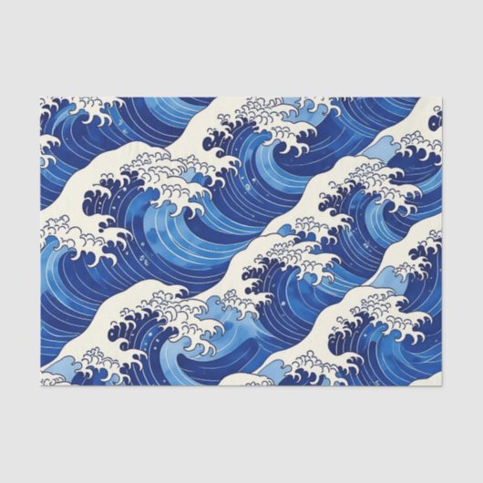 日本の偉大な波模様の海 薄葉紙 (正面)