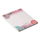 日本の傘とさくらんぼの花パーソナライズされた咲 ノートパッド (アングル)