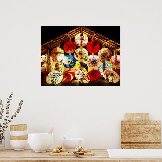 日本の傘 ポスター (キッチン)