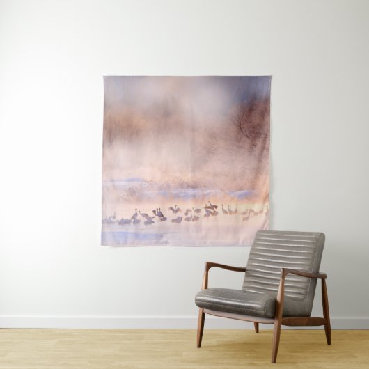 日本の冬の自然。野生動物の風景雪の自然。 タペストリー (インサイチュ)