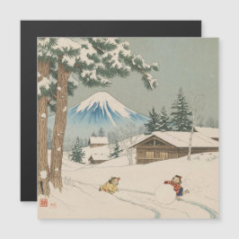 日本の冬の風景 - マグネットカード