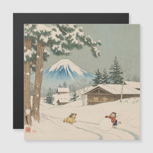 日本の冬の風景 - マグネットカード