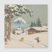 日本の冬の風景 - マグネットカード (正面)