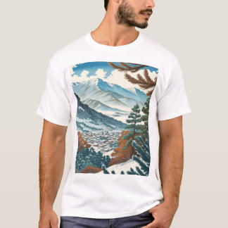 日本の冬の風景 Tシャツ