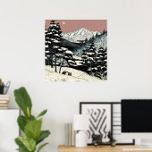 日本の冬景色 ポスター (ホームオフィス)