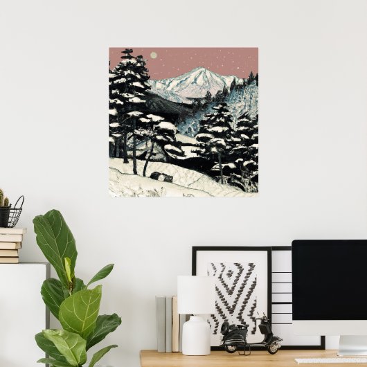 日本の冬景色 ポスター (ホームオフィス)