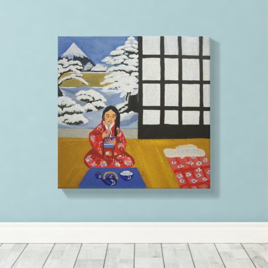 日本の冬 キャンバスプリント (インサイチュ (ウッドフロア))