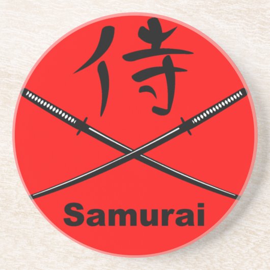 日本の刀とサムライの漢字 コースター (正面)