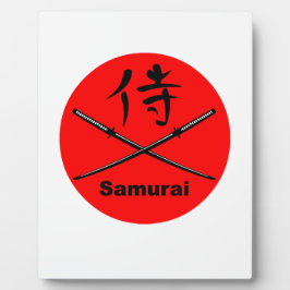 日本の刀とサムライの漢字 フォトプラーク