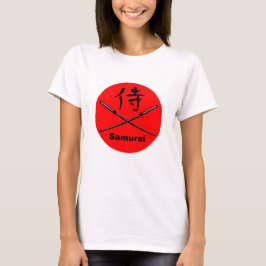 日本の刀とサムライの漢字 Tシャツ