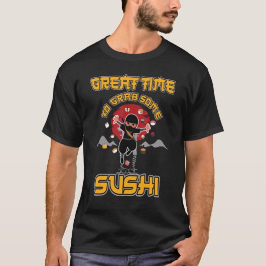 日本の刺身寿司箸すし棒手巻き Tシャツ (正面)