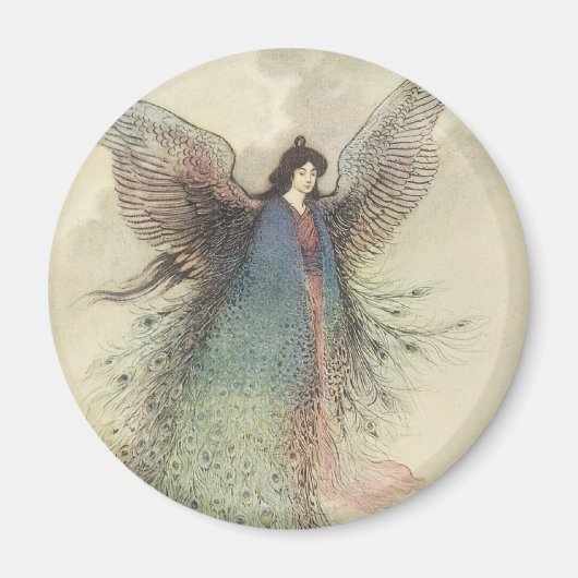 日本の古いおとぎ話 月の乙女 マグネット (正面)