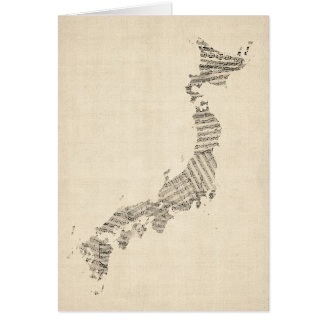 日本の古い楽譜の地図 (正面)