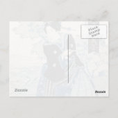 日本の古い浮世絵の美しい芸者さん ポストカード (裏面)