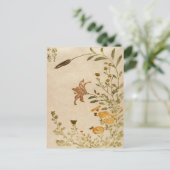 日本の古典的な浮世絵の花の芸術 ポストカード (スタンド正面)
