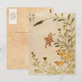日本の古典的な浮世絵の花の芸術 ポストカード (正面/裏面)