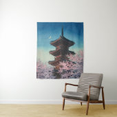 日本の古典的な浮世絵 春の夜の五重塔 タペストリー (インサイチュ)