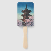 日本の古典的な浮世絵 春の夜の五重塔 ハンドファン (裏面)