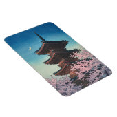 日本の古典的な浮世絵 春の夜の五重塔 マグネット (右側)