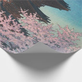 日本の古典的な浮世絵 春の夜の五重塔 ラッピングペーパー (角)