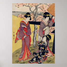 日本の古典的な芸術、芸者 ポスター