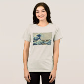 日本の古美術、葛飾北斎による「富嶽三十六景」 トライブレンドTシャツ (正面全面)