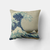 日本の古美術、葛飾北斎による「富嶽三十六景・神奈川沖浪裏」 クッション (裏面)