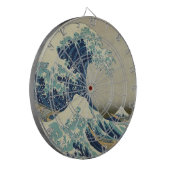日本の古美術、葛飾北斎による「富嶽三十六景 - 遠浅沖の波」 ダーツボード (正面左)
