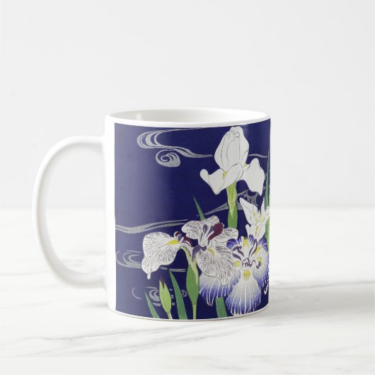 日本の古都を彩る菖蒲の芸術版画 小ぎょウつきおか コーヒーマグカップ (左)