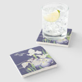 日本の古都を彩る菖蒲の芸術版画 小ぎょウつきおか ストーンコースター (横)